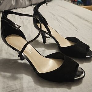 Black Open Toe Heels